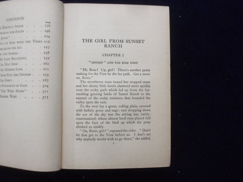 1914 THE GIRL FROM SUNSET RANCH HARDCOVER BOOK BY AMY BELL MARLOWE - KD 8413