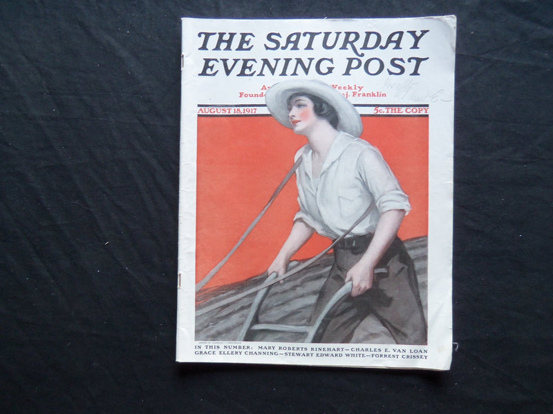 1917 AUGUST 18 THE SATURDAY EVENING POST MAGAZINE - ILLUSTRATED COVER - SP 821
