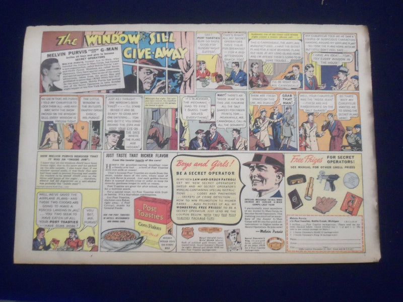 1936-1937 MELVIN PURVIS G-MAN COLOR COMICS ADS - LOT OF 3 - NP 5256