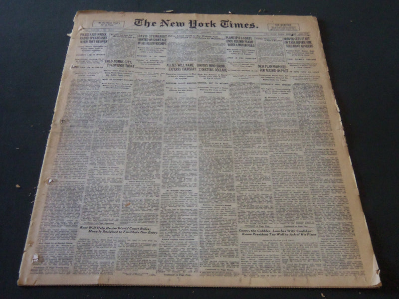 1929 JANUARY 8 NEW YORK TIMES - PLANE ENDS RECORD 6 1/4 DAYS FLIGHT - NT 6564