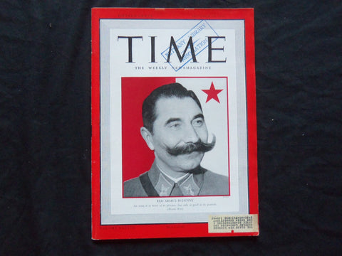 1941 OCTOBER 13 TIME MAGAZINE - RED ARMY'S MARSHAL BUDENNY - T 785