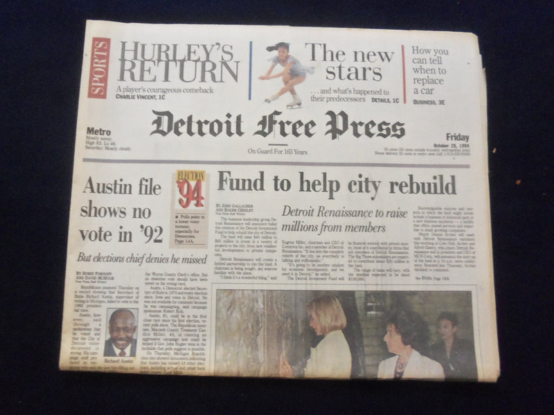 1994 OCT 28 DETROIT FREE PRESS NEWSPAPER - FUND TO HELP CITY REBUILD - NP 7242