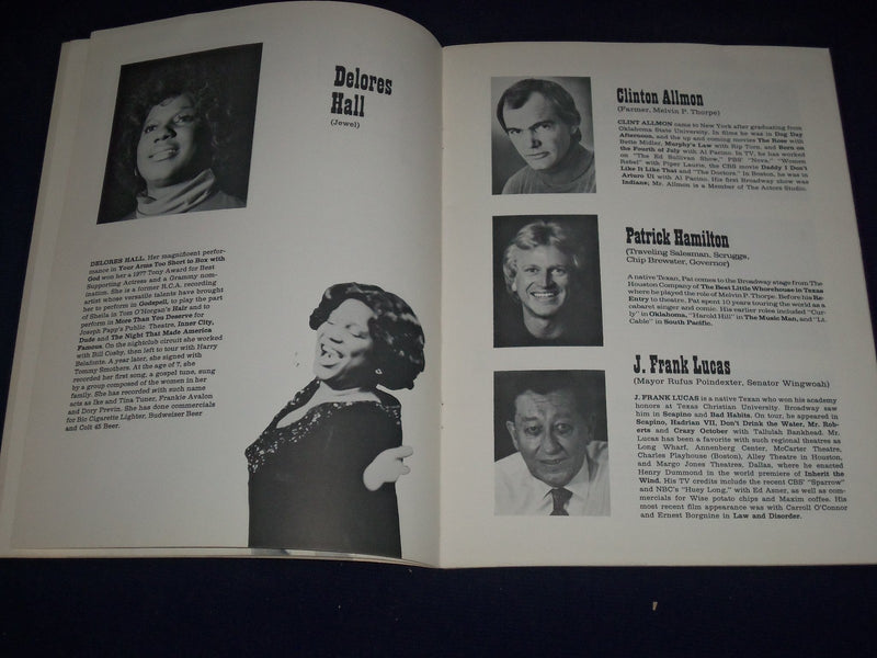 1978 BEST LITTLE WHOREHOUSE IN TEXAS MUSICAL PROGRAM STARRING GIL ROGERS - J 417