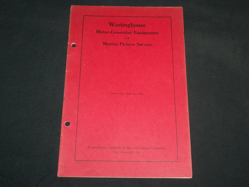 1940'S WESTINGHOUSE MOTOR GENERATOR EQUIPMENTS CATALOG BOOK #5164 - J 6665
