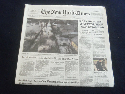 2022 APRIL 28 NEW YORK TIMES-RUSSIA THREATENS MORE RETALLIATION OVER UKRAINE AID