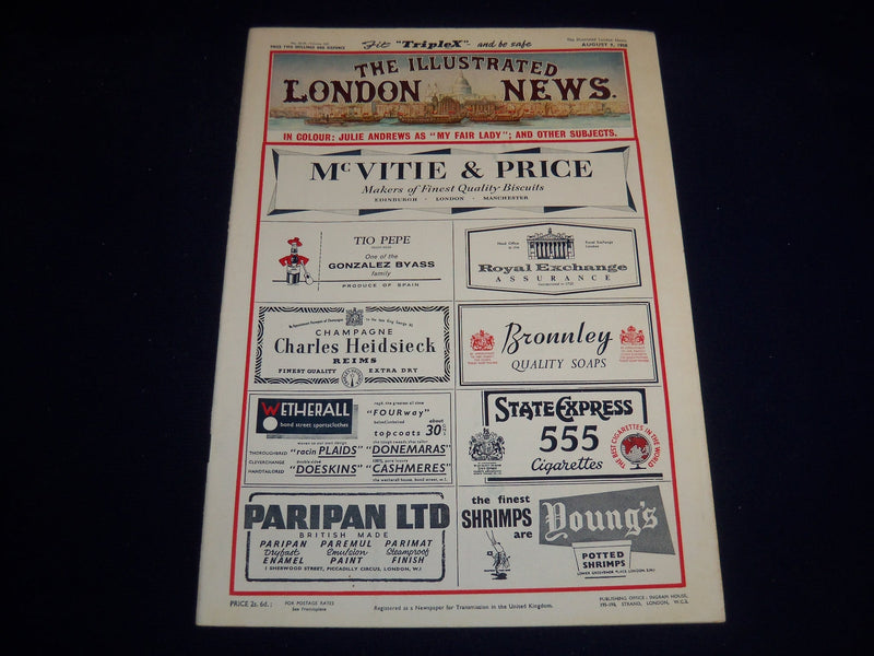 1958 AUGUST 9 ILLUSTRATED LONDON NEWS MAGAZINE - FLAG AT HARROW - E 8028