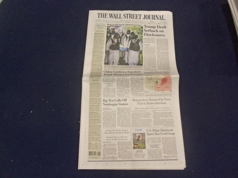 2020 JULY 10 WALL STREET JOURNAL NEWSPAPER - TRUMP DEALT SETBACK ON DISCLOSURES