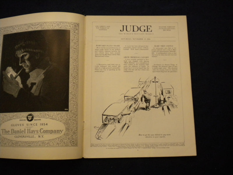 1926 NOVEMBER 27 JUDGE MAGAZINE -AIN'T YOUSE FOLKS HAVIN' TOIKEY TO-DAY?- B 435N