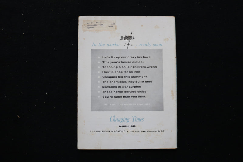 1960 MARCH CHANGING TIMES MAGAZINE - WHEN YOU RETIRE? COVER - SP 4201U