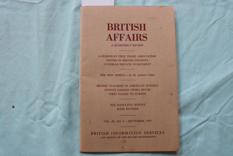1959-1961 BRITISH AFFAIRS QUARTERLY MAGAZINE - LOT OF 2 - K 3263