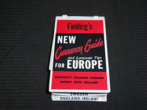 1953 FIELDING'S NEW CURRENCY GUIDE FOR EUROPE PLASTIC BOOK - J 7009