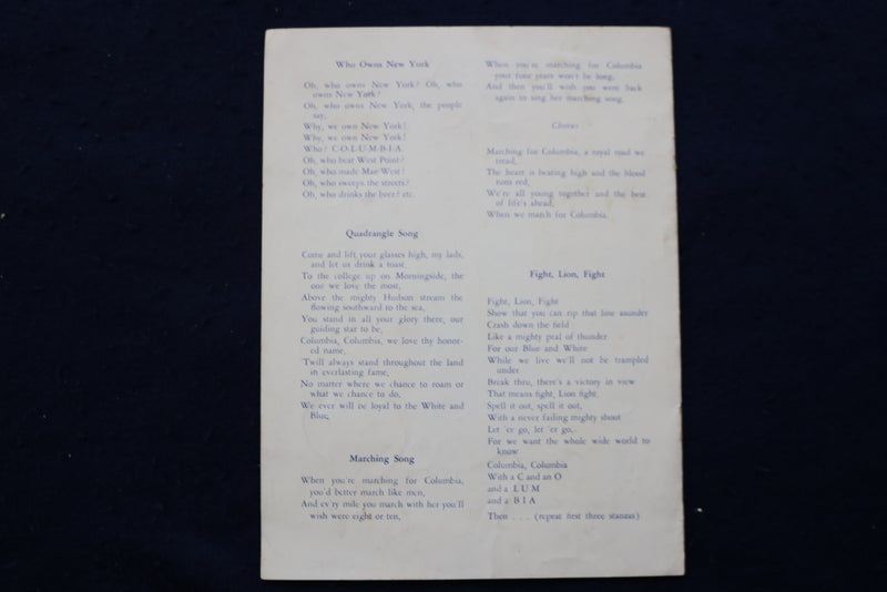 1959 COLUMBIA COLLEGE FRESHMAN WEEK PROGRAM SOFTCOVER PROGRAM - K 924