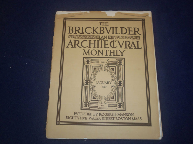 1907 JANUARY THE BRICKBUILDER MAGAZINE - AN ARCHITECTURAL MONTHLY - ST 528O
