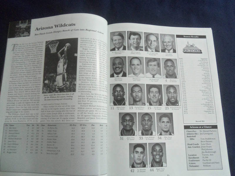 1996 NCAA BASKETBALL CHAMPIONSHIP MAGAZINE - DIVISION I TOURNAMENT - B 4164T
