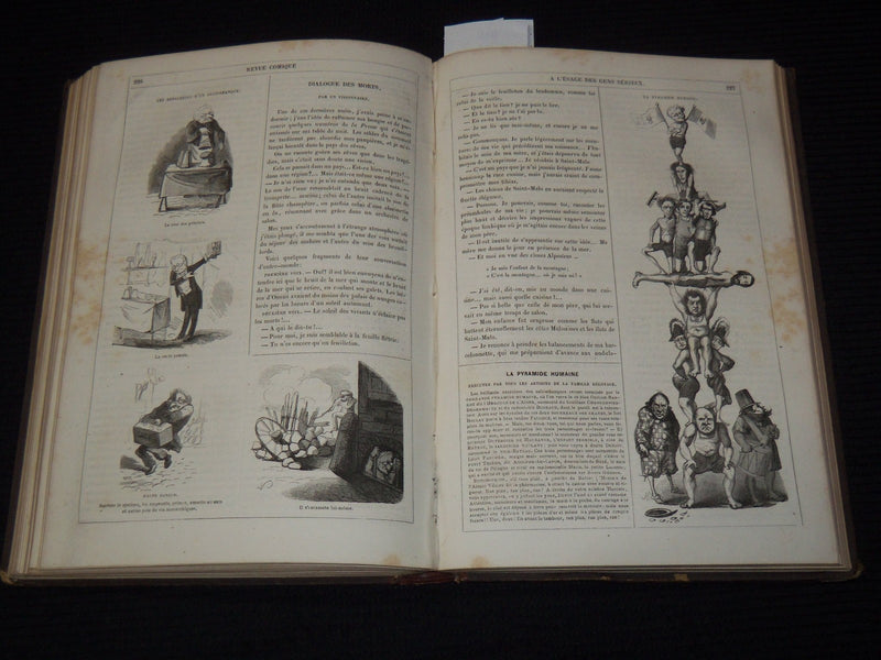 1848-1849 REVUE COMIQUE FRENCH MAGAZINE BOUND VOLUME - NICE ILLUS. - KD 879E