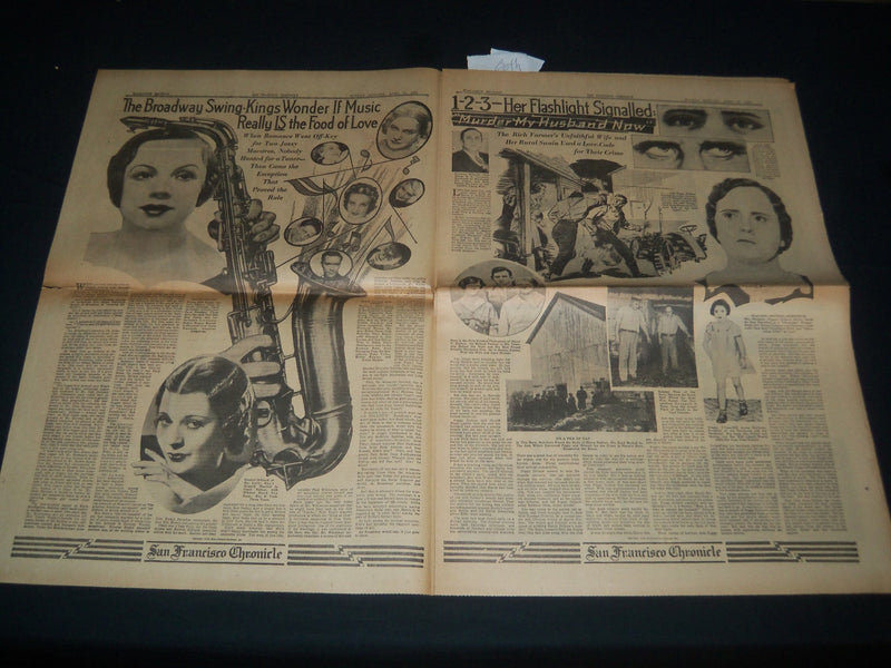 1936 APRIL SAN FRANCISCO CHRONICLE MAGAZINE SECTIONS - GOOSE GOSLIN AD - NP 3712