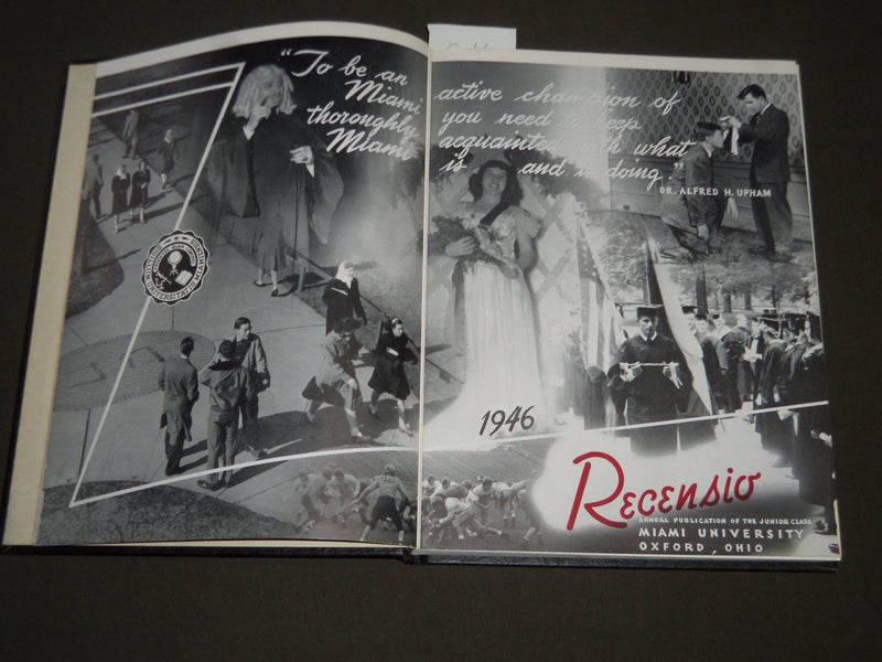 1946 THE RECENSIO MIAMI UNIVERSITY YEARBOOK - SID GILLMAN - OHIO- YB 1067
