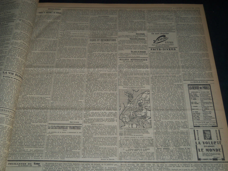 1932 JULY-SEPTEMBER LE TEMPS FRENCH NEWSPAPER BOUND VOLUME - VB 14