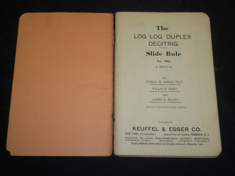 1939 THE LOG LOG DUPLEX DECITRIG MANUAL SLIDE RULE NO. 4081 - LYMAN - J 5305