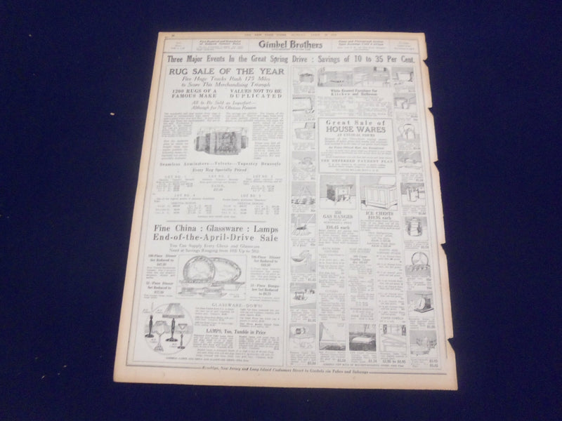 1920 APRIL 25 NEW YORK TIMES - WILSON PLAN FOR FIUME IS ACCEPTED - NT 8294