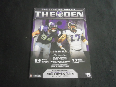 2009 OCTOBER 31 FOOTBALL PROGRAM - NORTHWESTERN UNIV VS PENN STATE UNIV- B 5534B