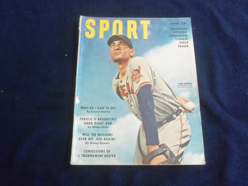 1950 JUNE SPORT MAGAZINE - BOB LEMON COVER - CLEVELAND INDIANS - ST 7214