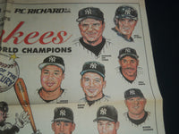 1999 NOV 7 BERGEN RECORD NEWSPAPER - NY YANKEES WORLD CHAMPIONS POSTER - NP 3795
