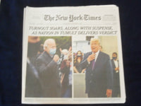 2020 NOV 4 NEW YORK TIMES - TURNOUT SOARS, ALONG WITH SUSPENSE, NATION IN TUMULT