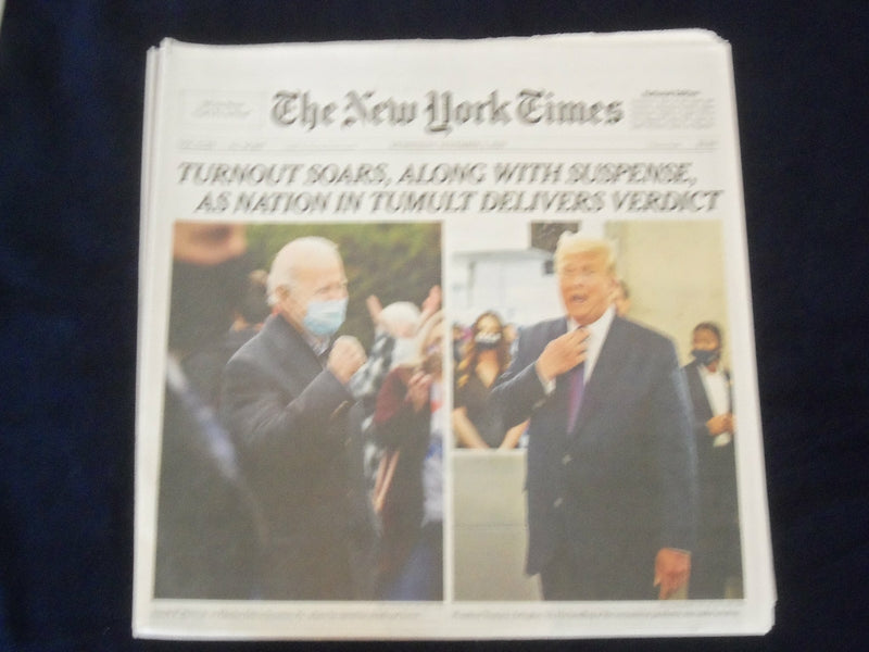 2020 NOV 4 NEW YORK TIMES - TURNOUT SOARS, ALONG WITH SUSPENSE, NATION IN TUMULT