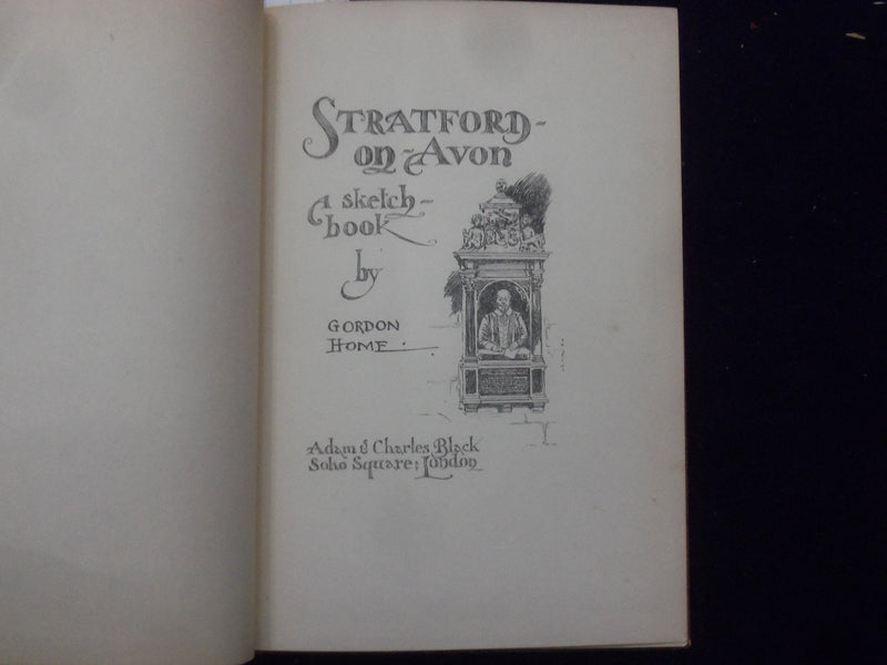 1900'S STRATFORD ON AVON SKETCH BOOK HARDCOVER BOOK BY GORDON HOME - KD 8359