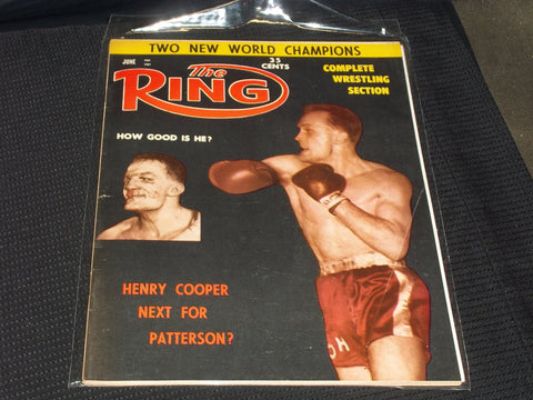 1961 JUNE THE RING MAGAZINE - HENRY COOPER BOXING COVER - E 3373