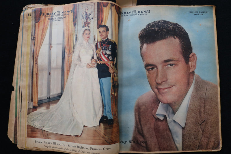 1955-1956 MOVIE STARS COLOROTO PHOTOS SCRAPBOOK - R. BURTON - L. CARON - E 24922