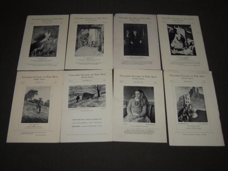 1940-1950 COLUMBUS GALLERY OF FINE ARTS MONTHLY BULLETINS LOT OF 58 - O 2674