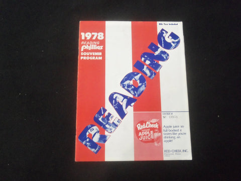 1978 READING PHILLIES SOUVENIR PROGRAM - WEST HAVEN VS. PHILLIES - B 431A