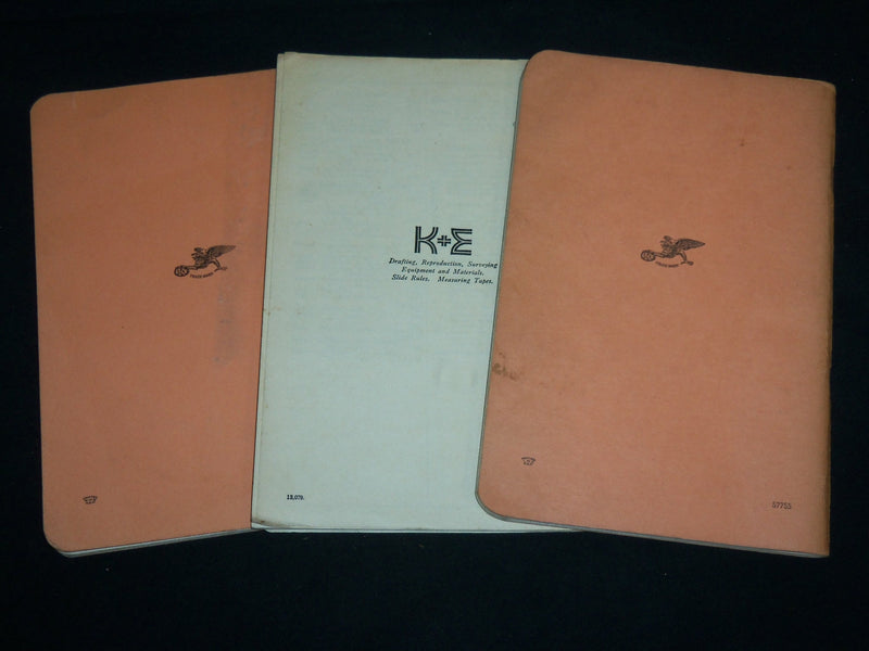 1944-1945 KEUFFEL & ESSER SLIDE RULE MANUALS & PRICELIST LOT OF 3 - J 6746