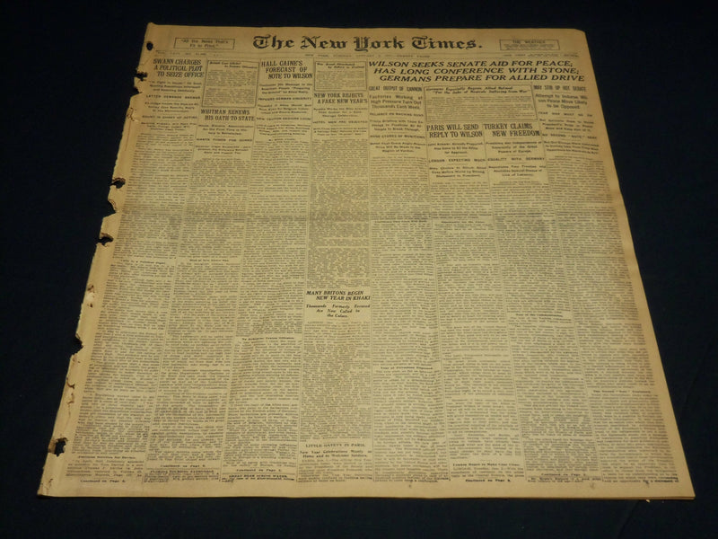 1917 JANUARY 2 NEW YORK TIMES - TURKEY CLAIMS NEW FREEDOM - NT 8732