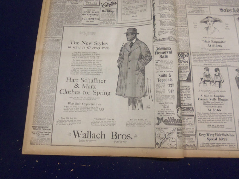 1920 APRIL 9 NEW YORK TIMES - RAIL STRIKE REACHES NEW YORK - NT 8285