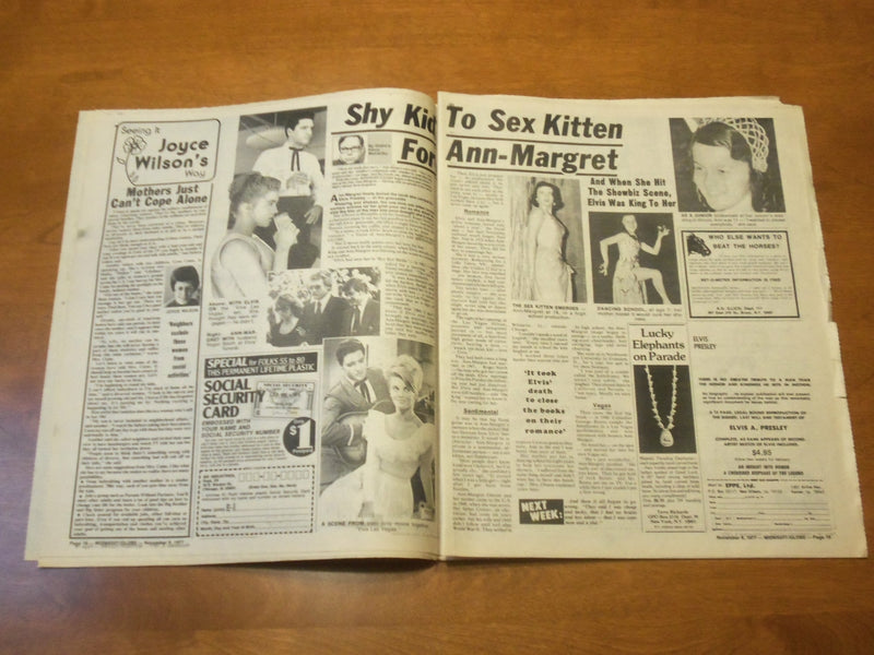 1977 NOV 8 MIDNIGHT GLOBE NEWSPAPER - ELVIS SECRETS NEVER TOLD BEFORE - NP 4735