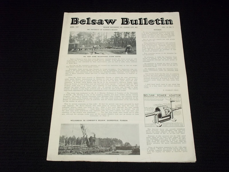 1937-1951 BELSAW MACHINERY CO. BULLETIN LOT OF 9 ISSUES - KANSAS CITY - O 2593B