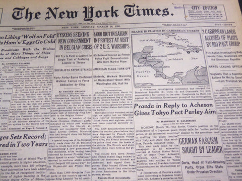 1950 MARCH 20 NEW YORK TIMES - 4,000 RIOT IN SAIGON - NT 4721
