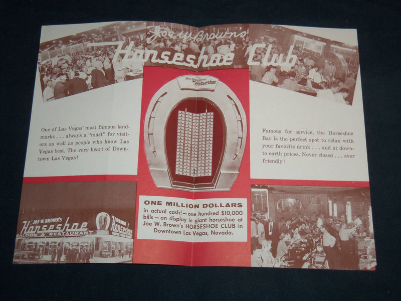 1950'S JOE W. BROWN'S HORSESHOE CLUB GAMING GUIDES LOT OF 2 - J 8504