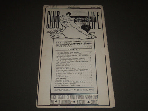 1904 SEPTEMBER CLUB LIFE WOMAN'S GUILD MAGAZINE - J 2584