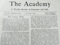1900-1901 THE ACADEMY WEEKLY REVIEW OF LITERATURE LOT OF 26 - LONDON - O 2374