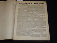 1828-1829 NEW YORK MIRROR AND LADIES GAZETTE BOUND VOLUME - SHELLEY - R 89P