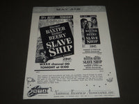 1937 SLAVE SHIP MOVIE PROMOTIONAL PIECE - MICKEY ROONEY - WALLACE BEERY - J 2453