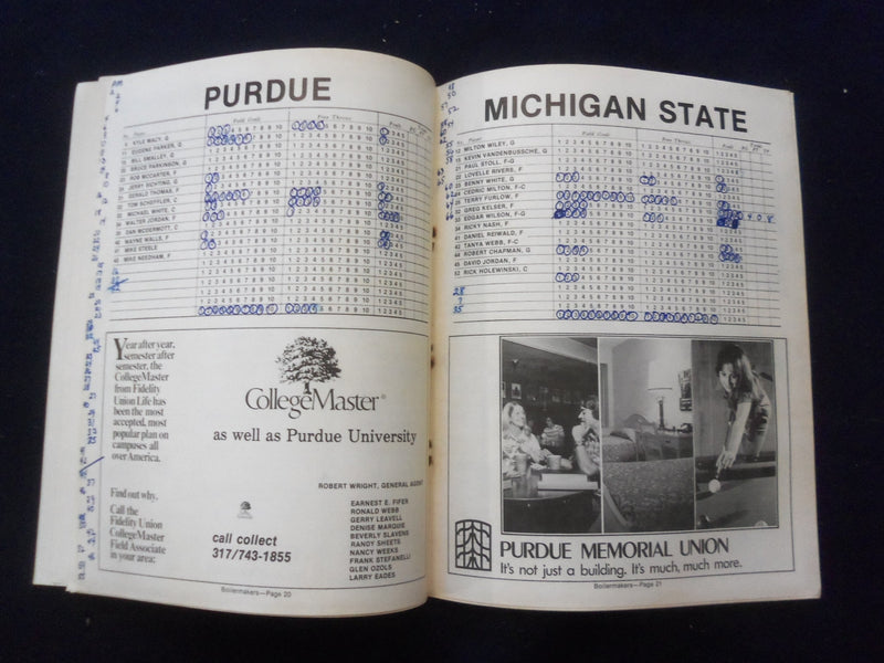 1976 JAN 26 COLLEGE BASKETBALL PROGRAM- PURDUE UNIV VS. MICHIGAN STATE- SP 1533R