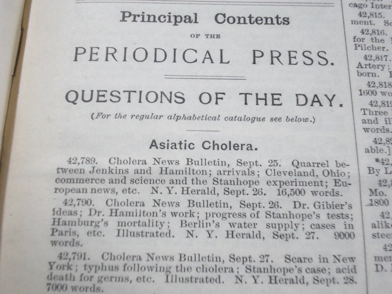 1892 JUL -DEC THE WEEKLY BULLETIN OF NEWSPAPER& PERIODICAL LITERATURE - KD 2378
