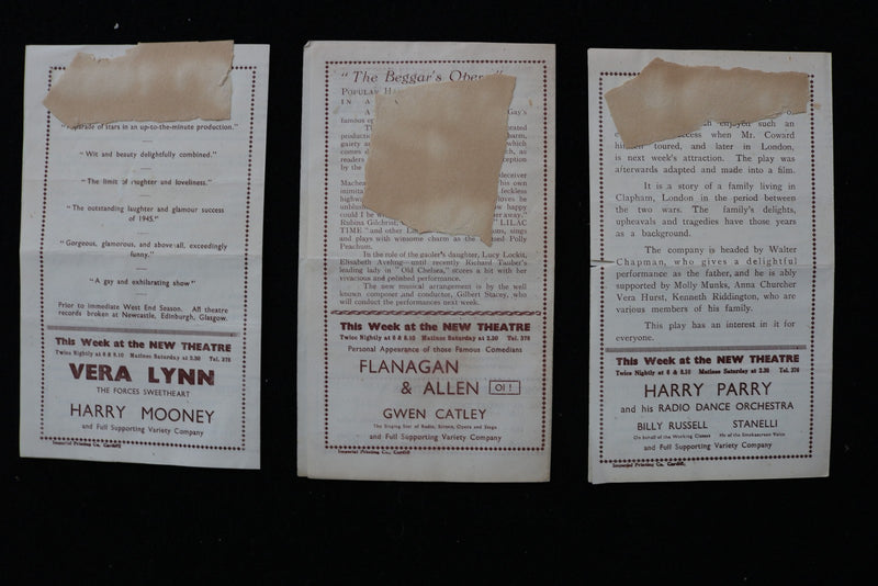 1944-1945 PRINCE OF WALES THEATRE CARDIFF PROGRAMME - LOT OF 3 - K 2797