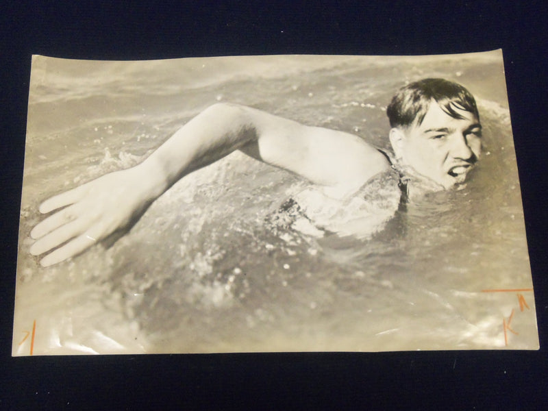 1930'S - 1970'S SWIMMING & ROWING WIRE PHOTOS LOT OF 12 - STAMPED - J 1796