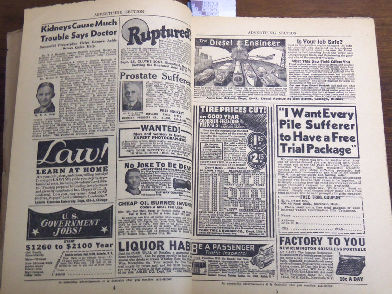 1936 APRIL 11 ALL-STORY LOVE STORIES MAGAZINE - MILLION DOLLAR BRIDE - K 1124